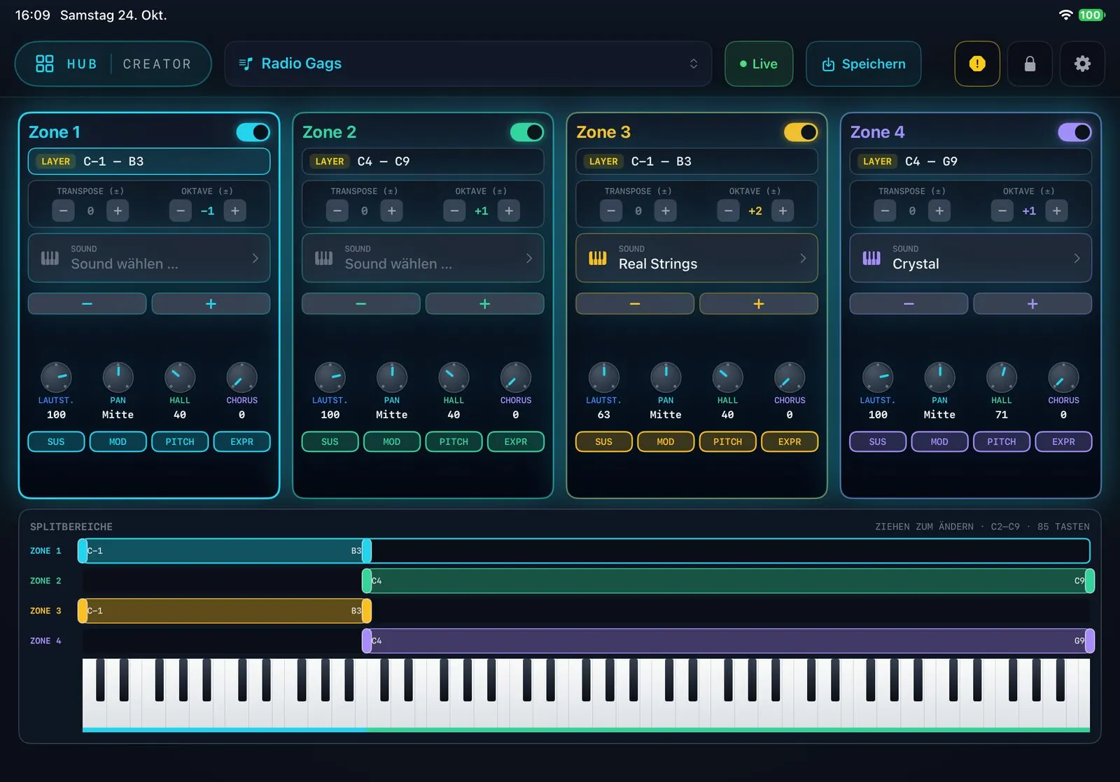 MBMusic PRO.App — Creator mit Klang-Zonen